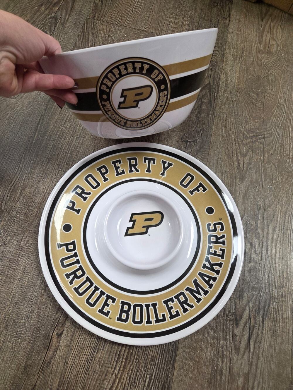 Purdue University Boilermakers Plastic Chip Bowl Dip Tray Party Decor Set of 2